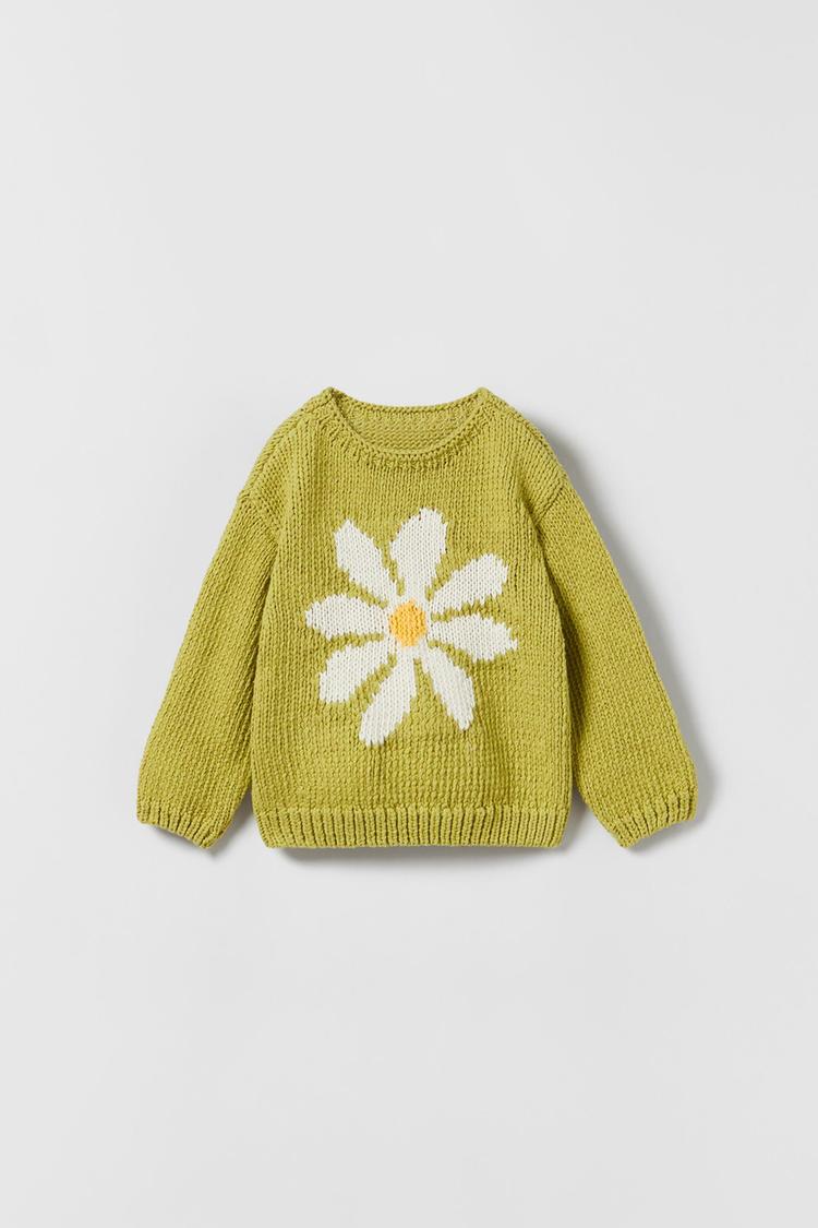 Zara limited edition made in Turkey buy floral jaccard fitted sweater